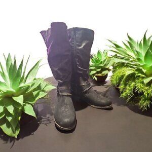 Women's Black Biker Riding Boots Size 9.5 Brand Sierra